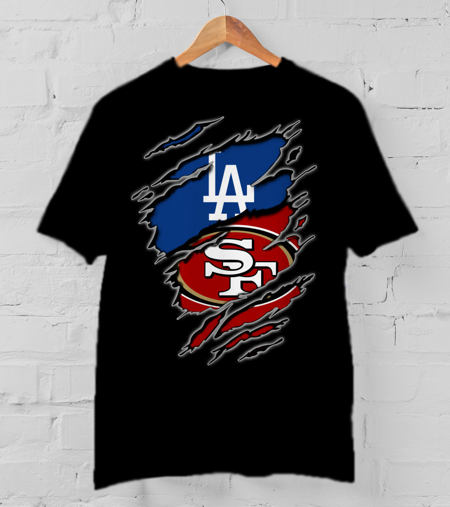 La Dodgers San Francisco 49ers Fan Crossover T-Shirt