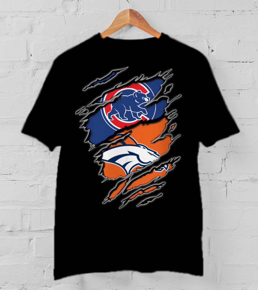 Chicago Cubs And Denver Broncos Fan T-Shirt