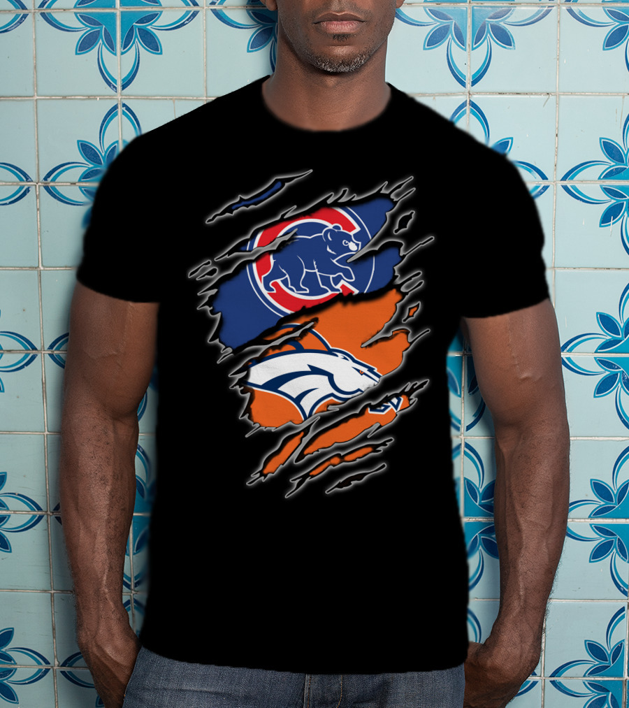 Chicago Cubs And Denver Broncos Fan T-Shirt