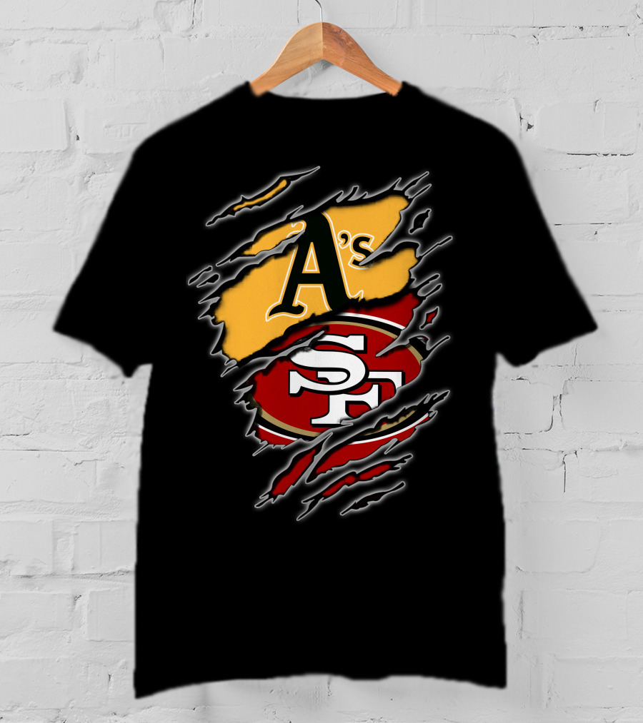 Oakland A's And San Francisco 49ers Fan Tribute T-Shirt