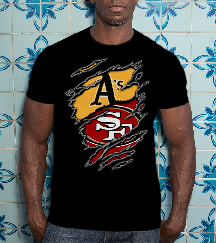 Oakland A's And San Francisco 49ers Fan Tribute T-Shirt