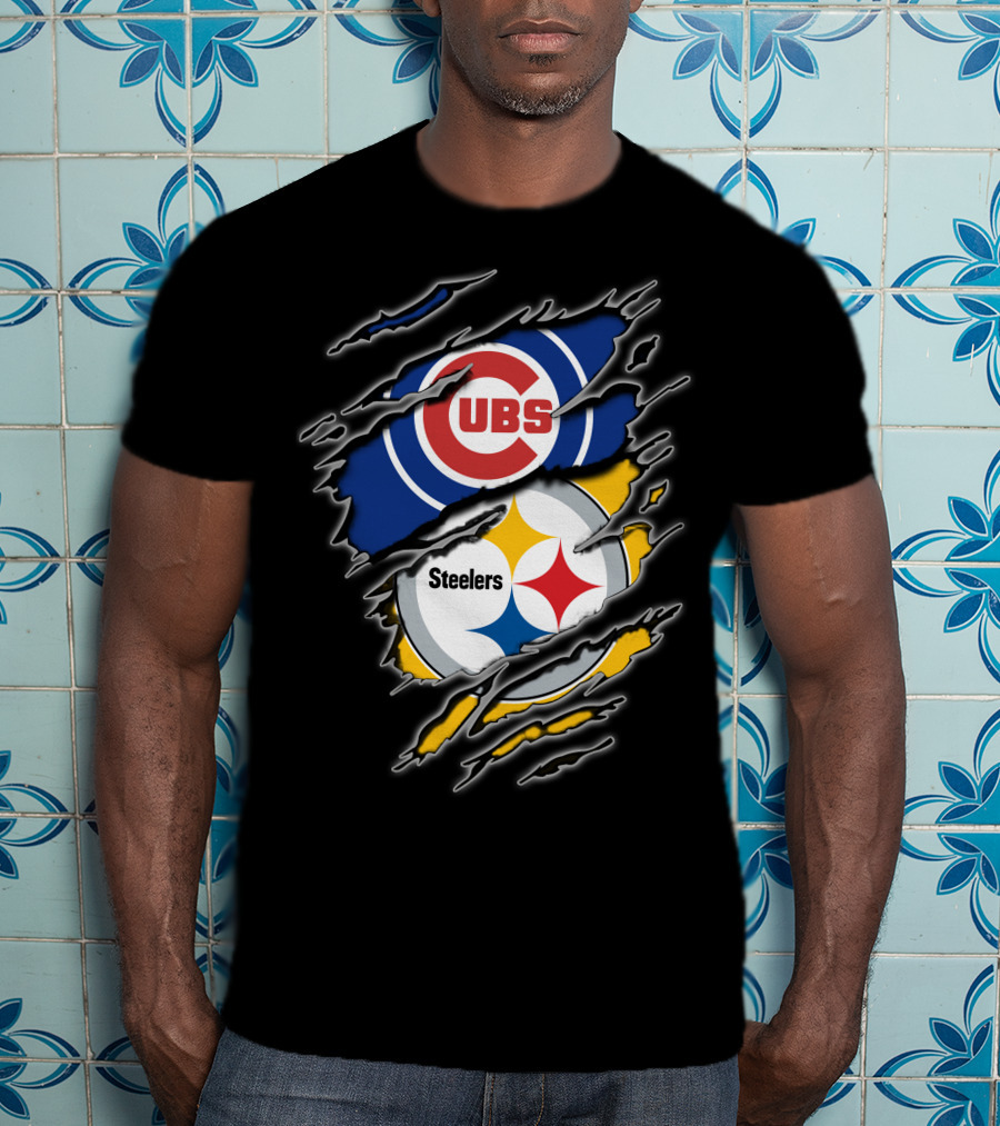 Cubs Steelers Fan Crossover T-Shirt