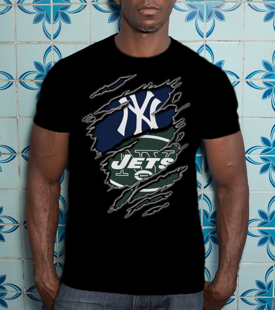 New York Yankees New York Jets Fan Dual Loyalty T-Shirt