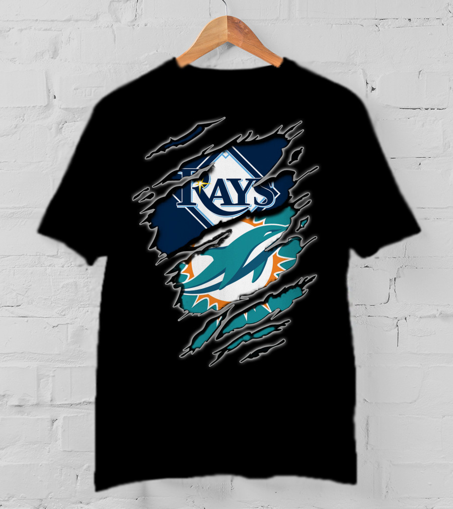 Tampa Bay Rays And Miami Dolphins Sports Fan T-Shirt