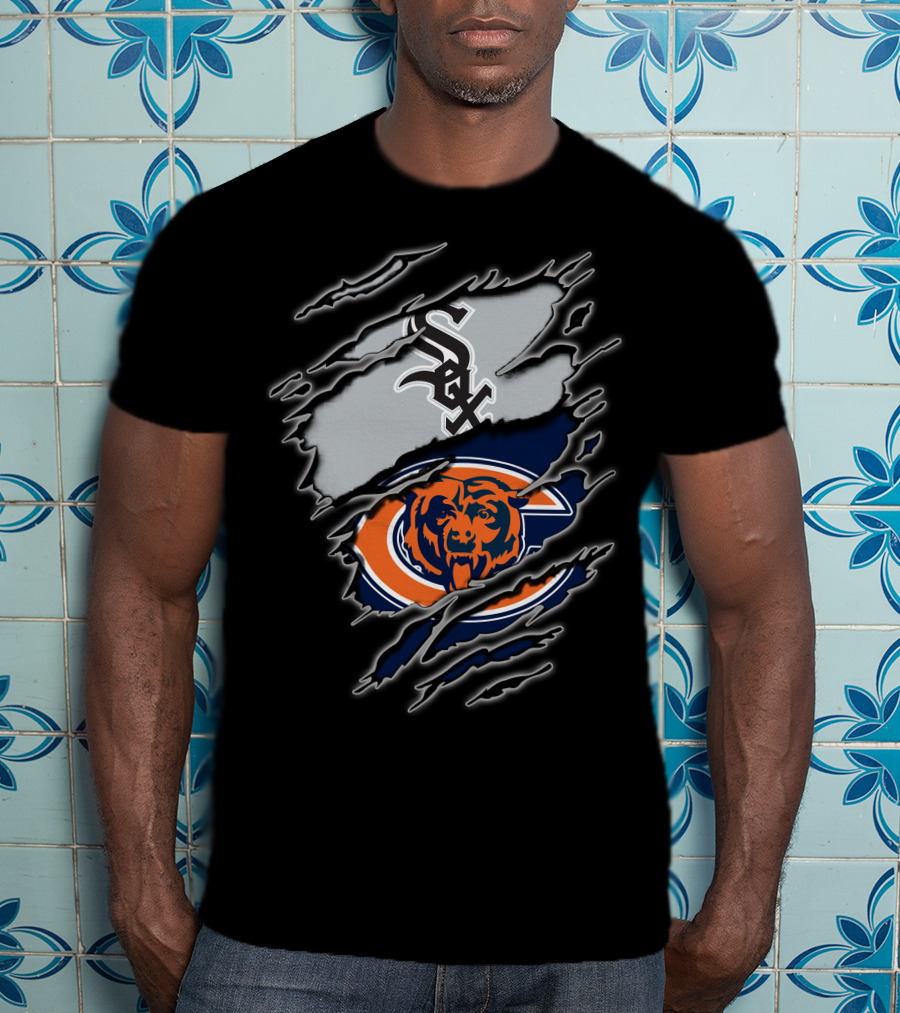 Chicago White Sox And Chicago Bears Fan Logos T-Shirt