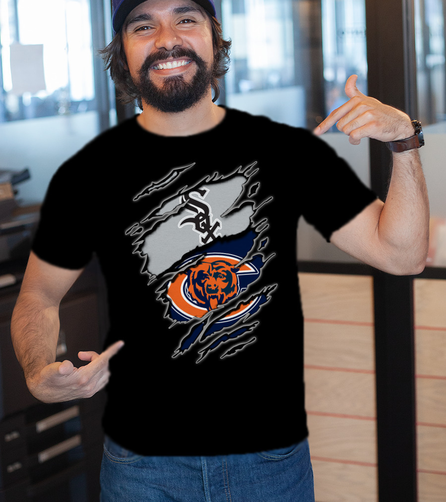 Chicago White Sox And Chicago Bears Fan Logos T-Shirt