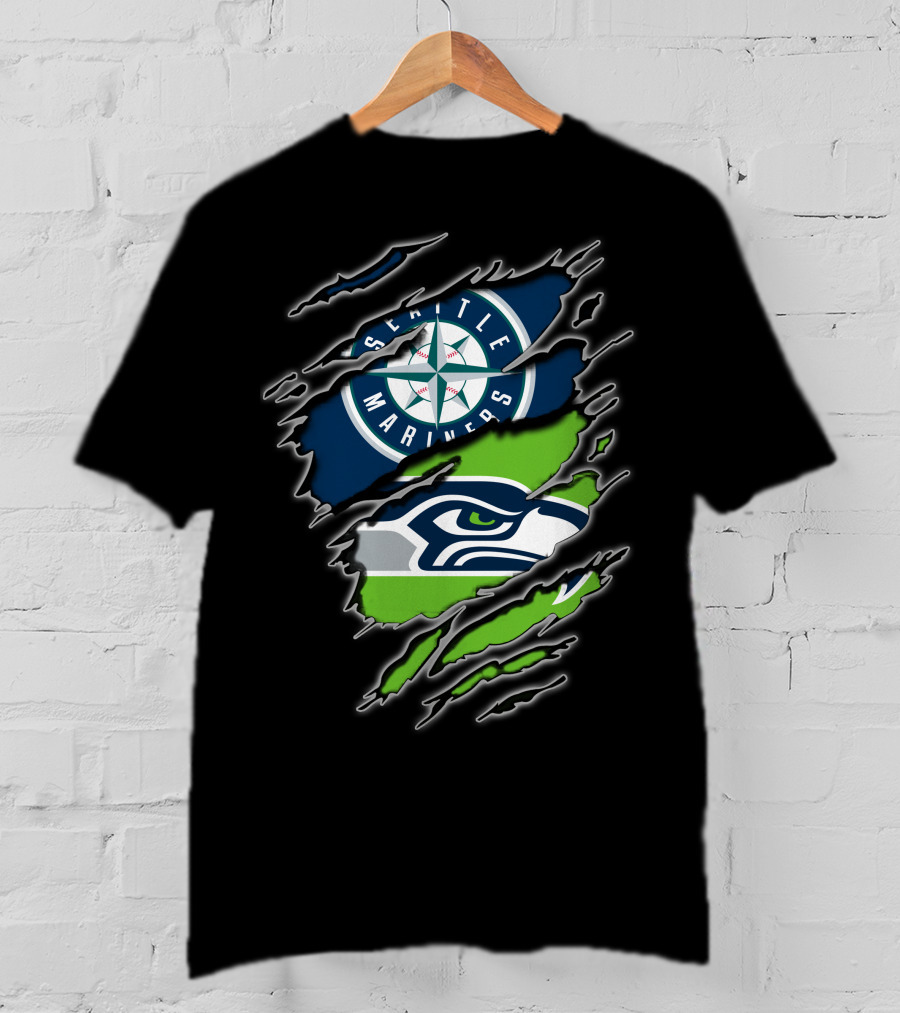 Seattle Mariners Seattle Seahawks Fan Combo T-Shirt