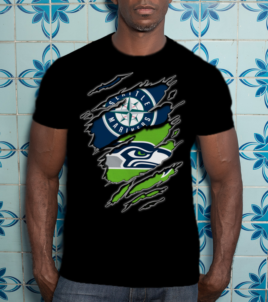 Seattle Mariners Seattle Seahawks Fan Combo T-Shirt