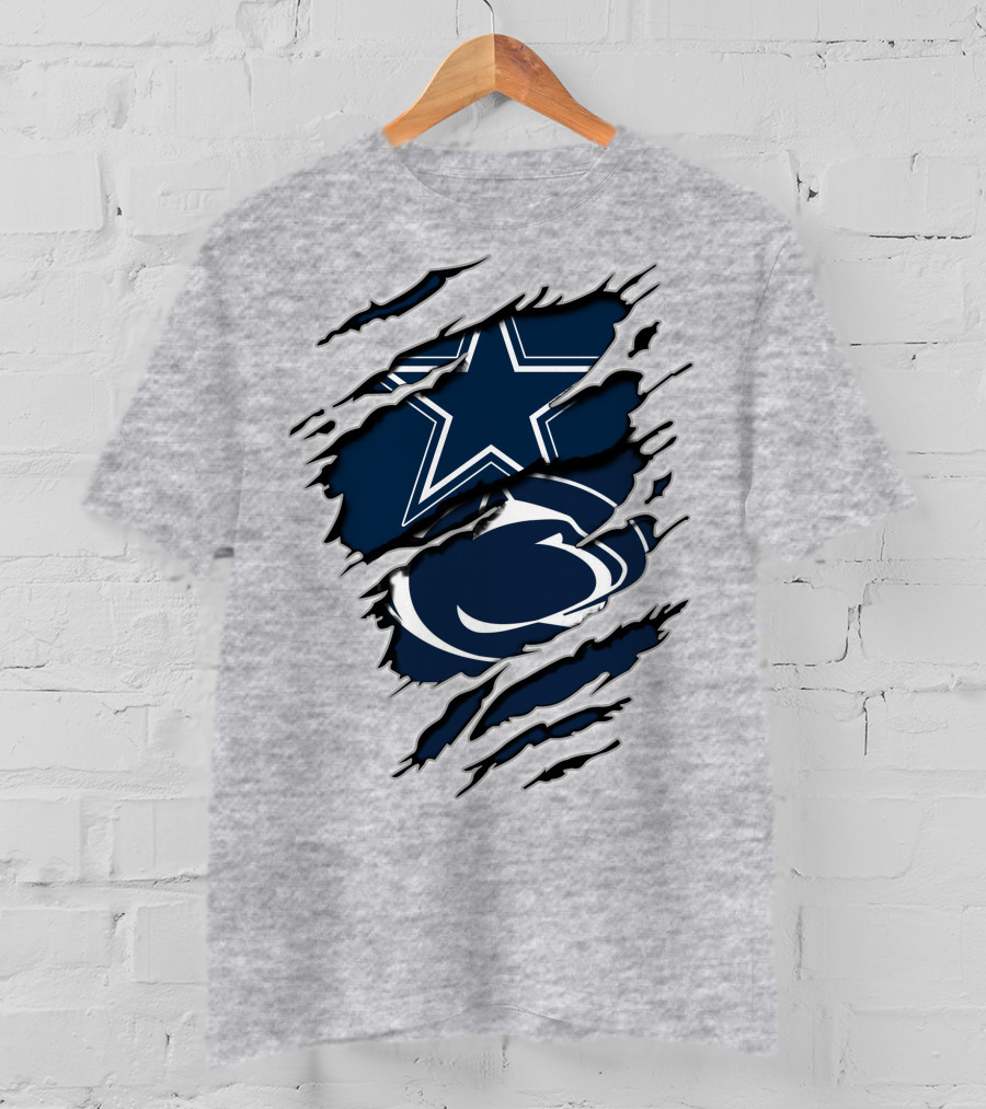 Dallas Cowboys Penn State Nittany Lions Claw Marks T-Shirt