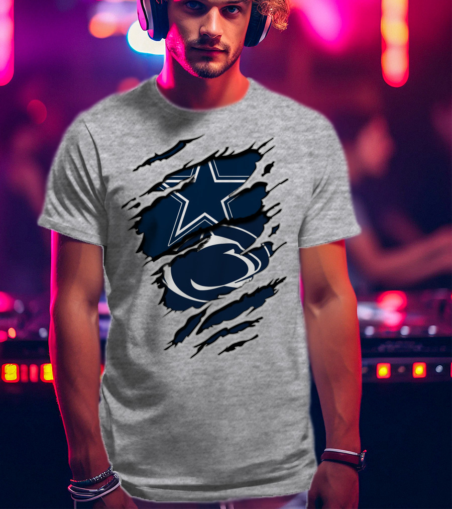Dallas Cowboys Penn State Nittany Lions Claw Marks T-Shirt