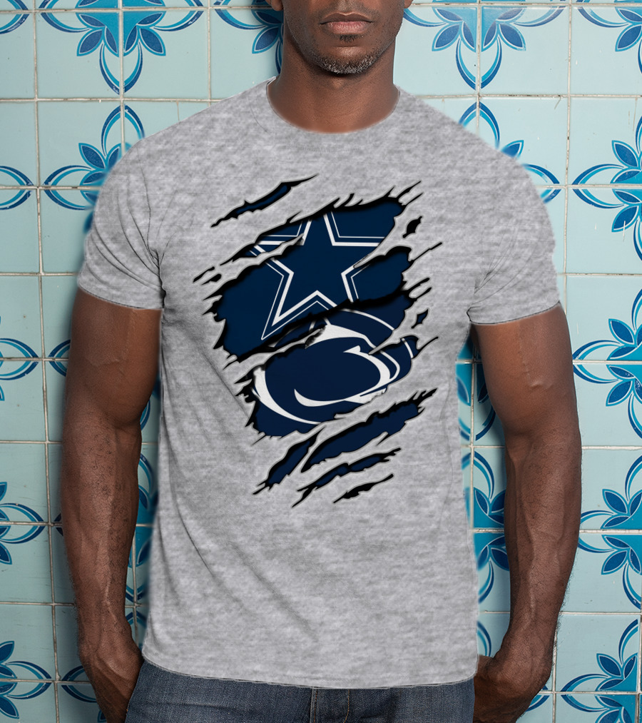 Dallas Cowboys Penn State Nittany Lions Claw Marks T-Shirt
