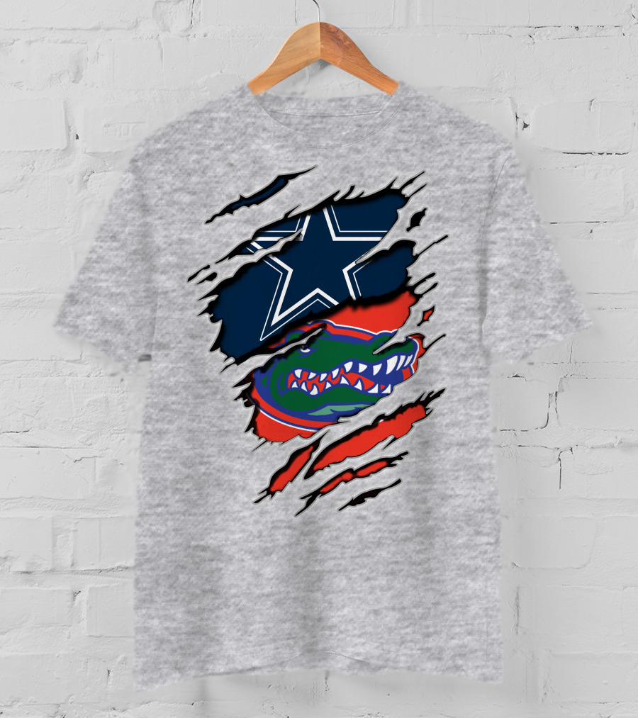 Dallas Cowboys Florida Gators Nfl College Football Mashup T-Shirt