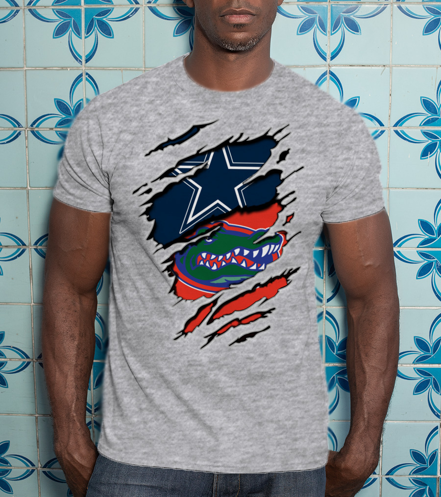 Dallas Cowboys Florida Gators Nfl College Football Mashup T-Shirt