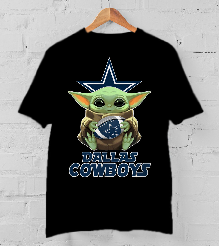 Dallas Cowboys Fan's Baby Yoda Football T-Shirt