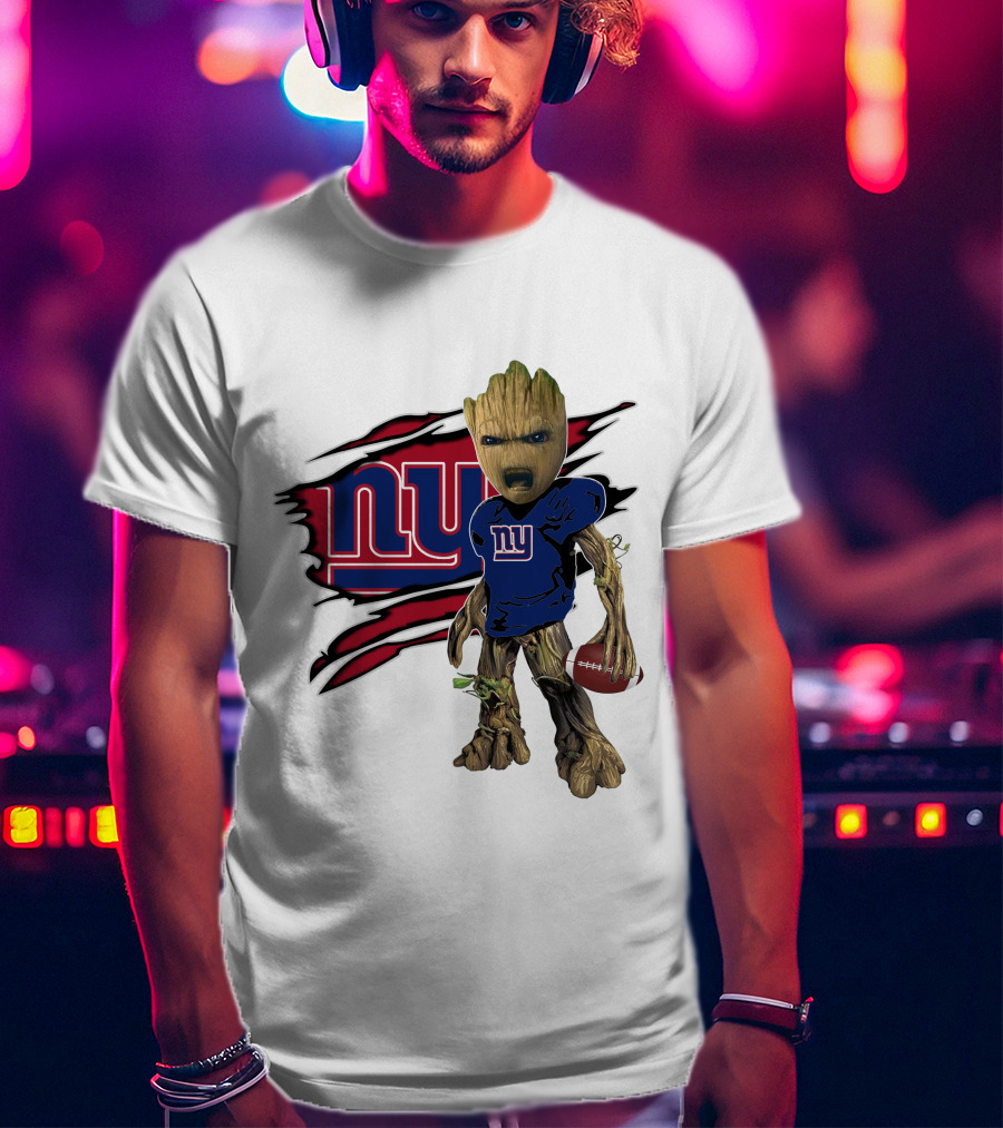 I Am Groot New York Giants Football Fan Mashup T-Shirt