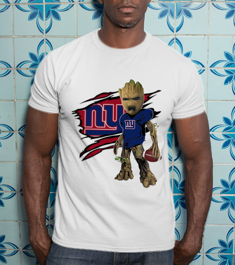 I Am Groot New York Giants Football Fan Mashup T-Shirt