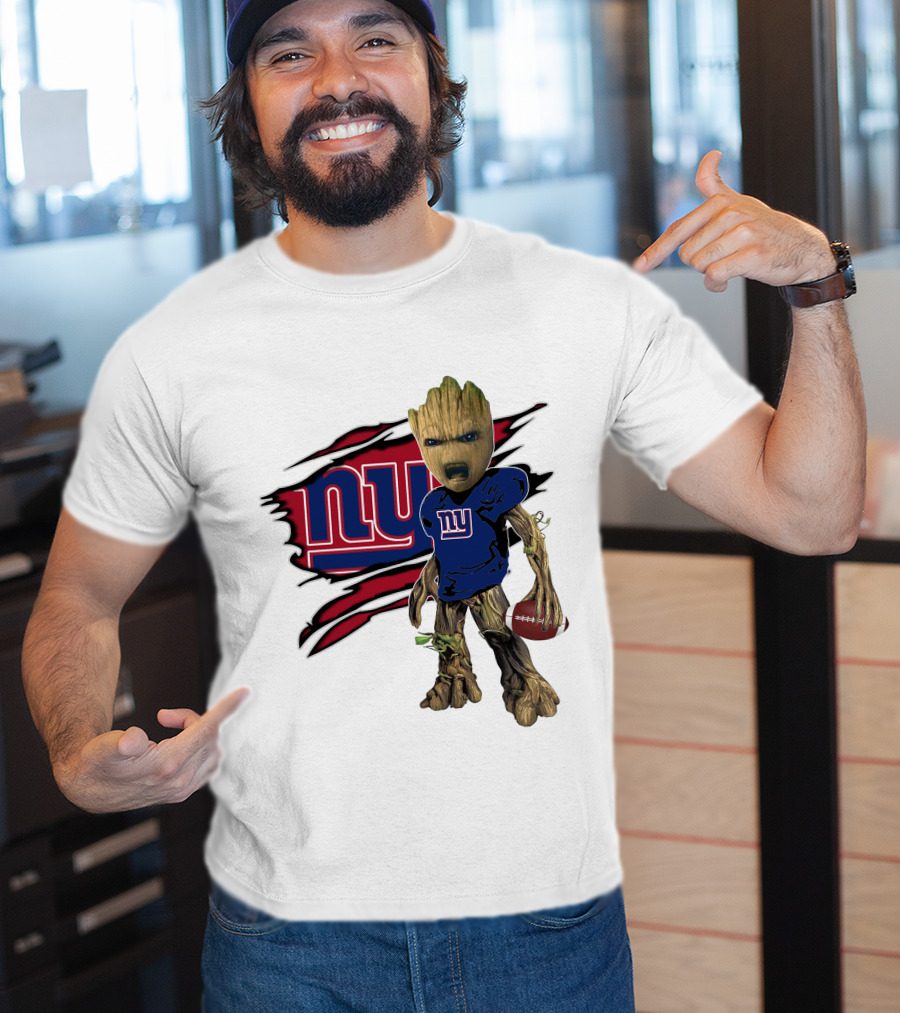 I Am Groot New York Giants Football Fan Mashup T-Shirt