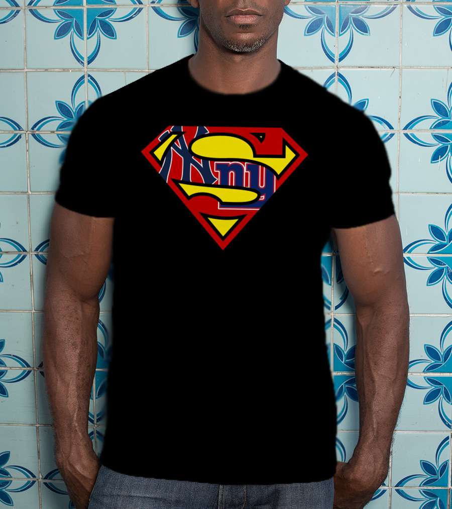 Yankees Giants Superman Logo Mashup T-Shirt