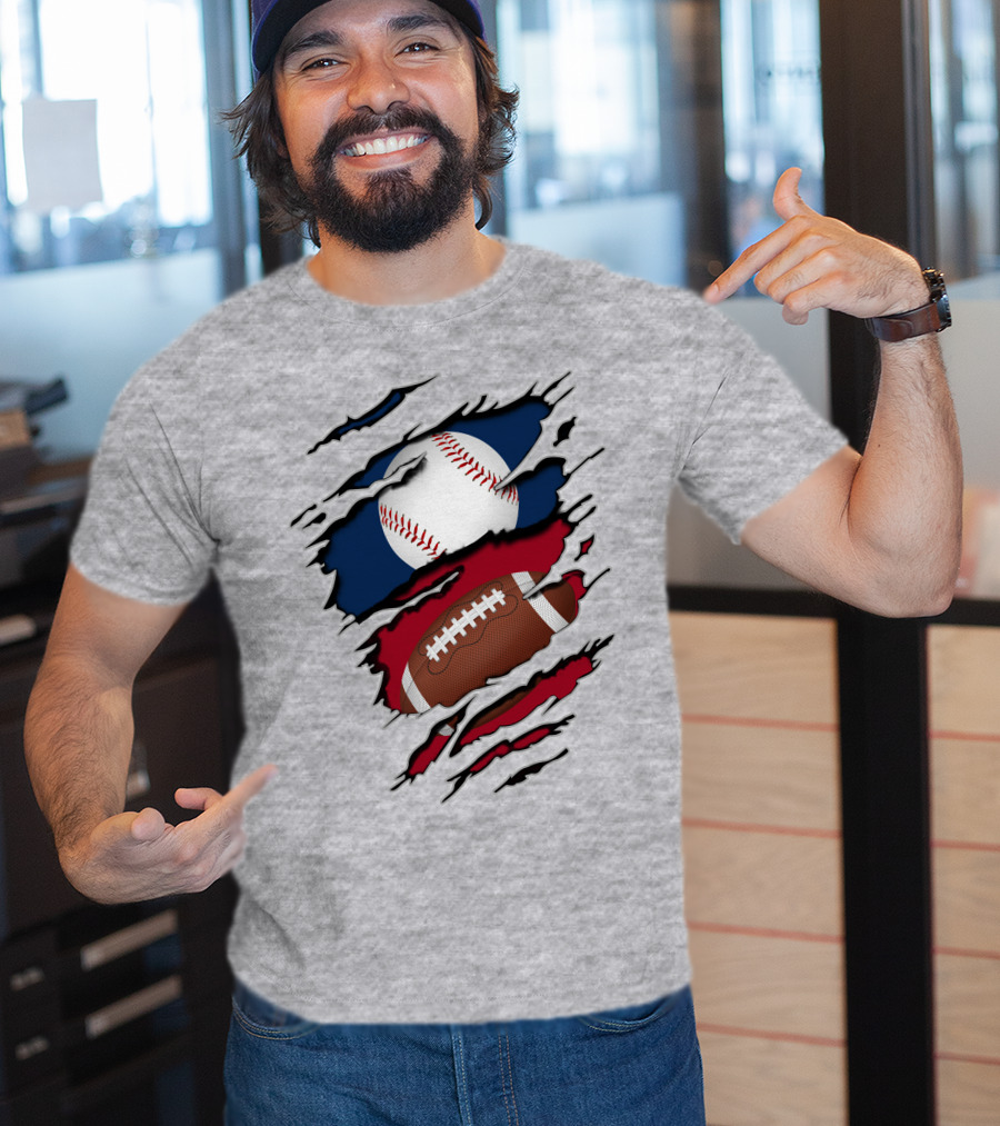 Baseball And Football Fusion T-Shirt