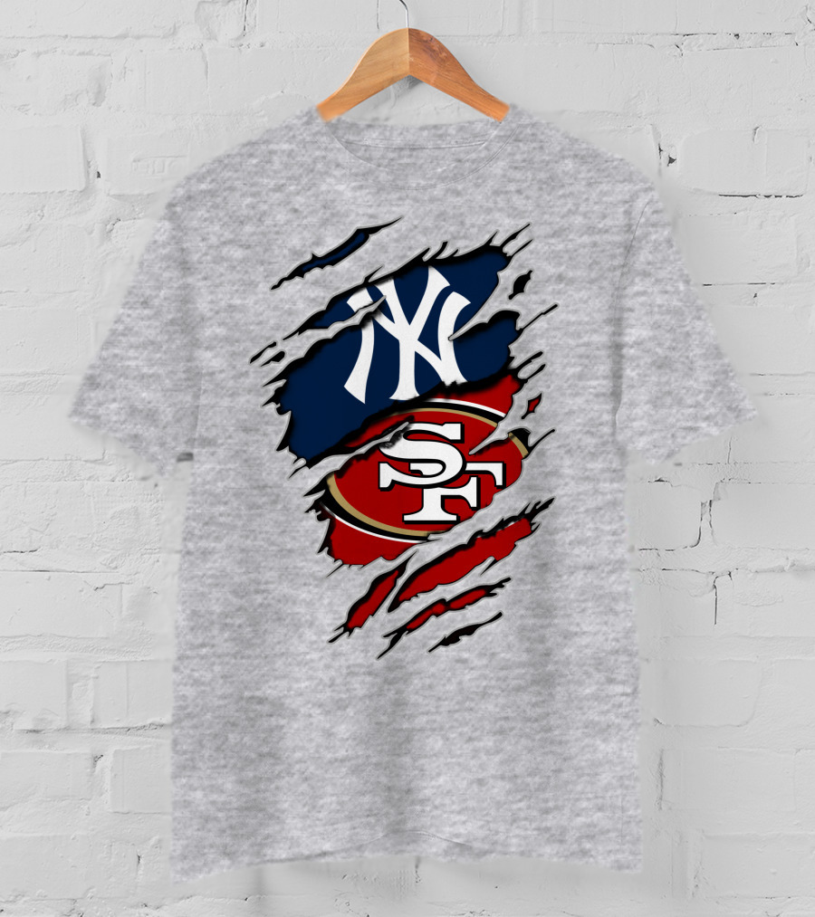 Yankees 49Ers NY SF Sports Logo Mashup T-Shirt