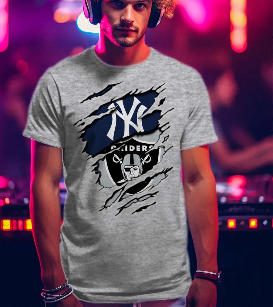 Raiders Yankees Dual Logo Fusion T-Shirt