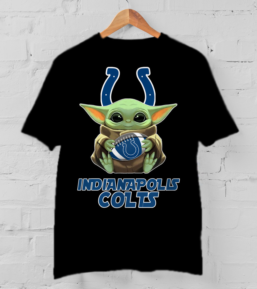 Indianapolis Colts Baby Yoda Football T-Shirt