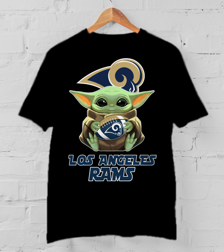 Los Angeles Rams Baby Yoda Football T-Shirt