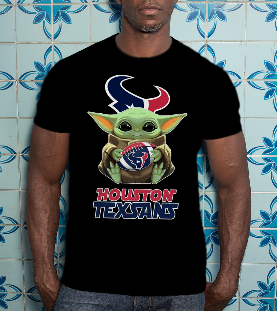 Houston Texans Baby Holding Football With Team T-Shirt