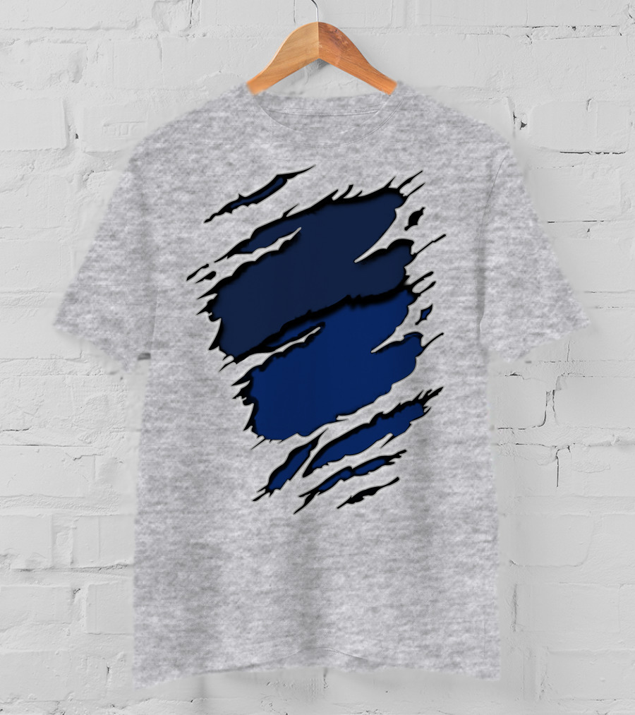 Cow Yan Blue Claw Marks T-Shirt