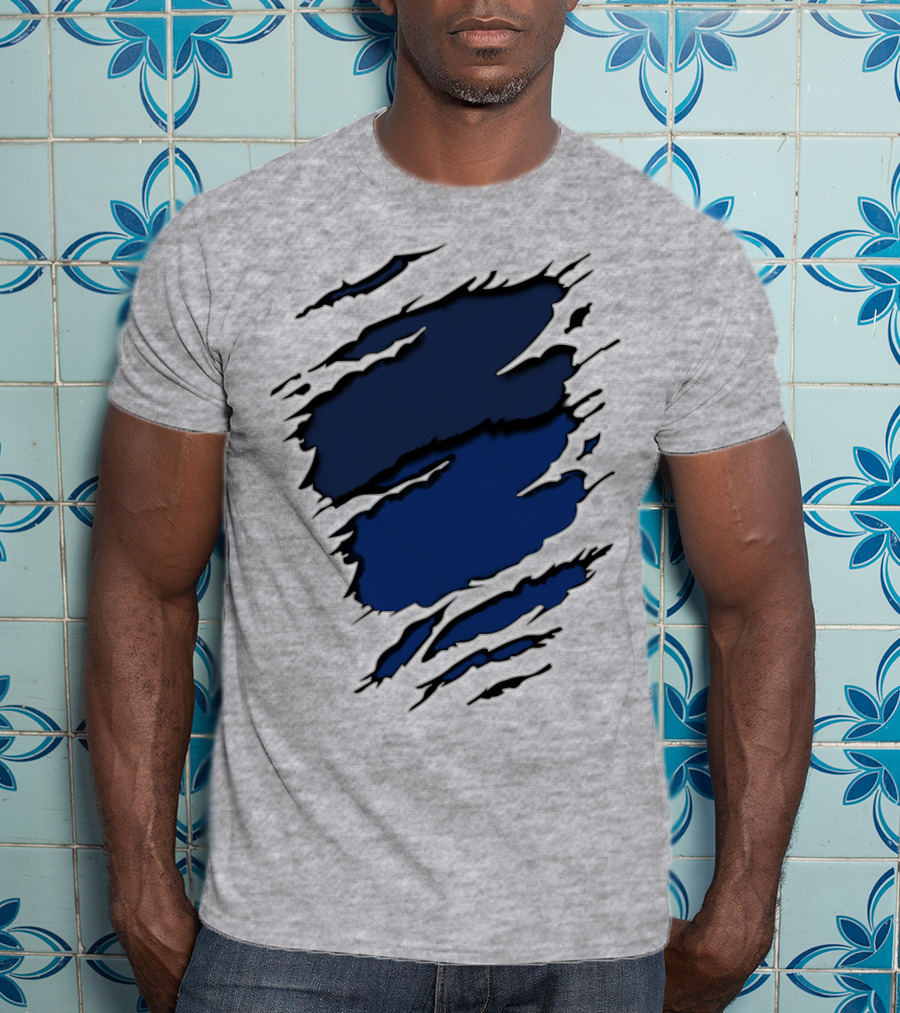 Cow Yan Blue Claw Marks T-Shirt