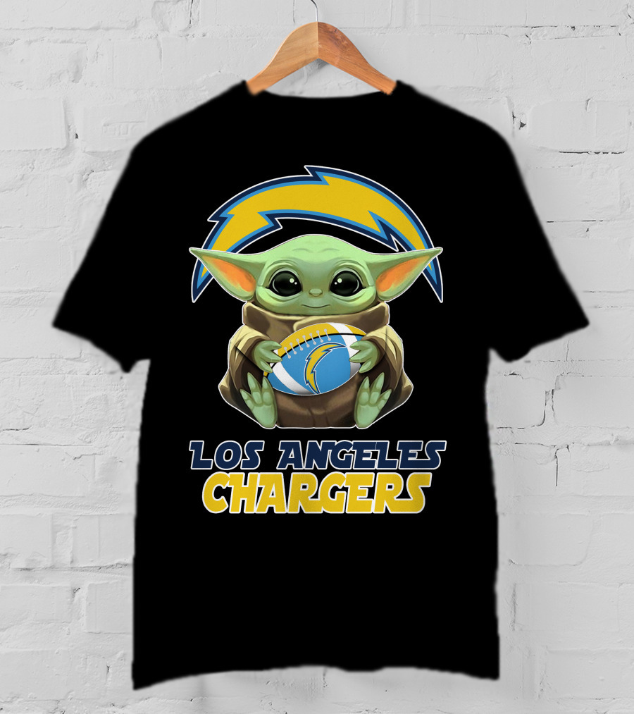 Los Angeles Chargers Baby Holding Football T-Shirt