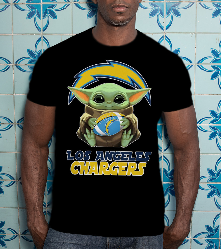 Los Angeles Chargers Baby Holding Football T-Shirt