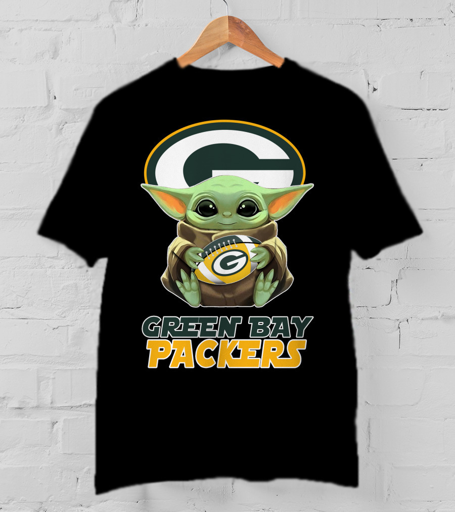 Green Bay Packers Baby Yoda Football T-Shirt