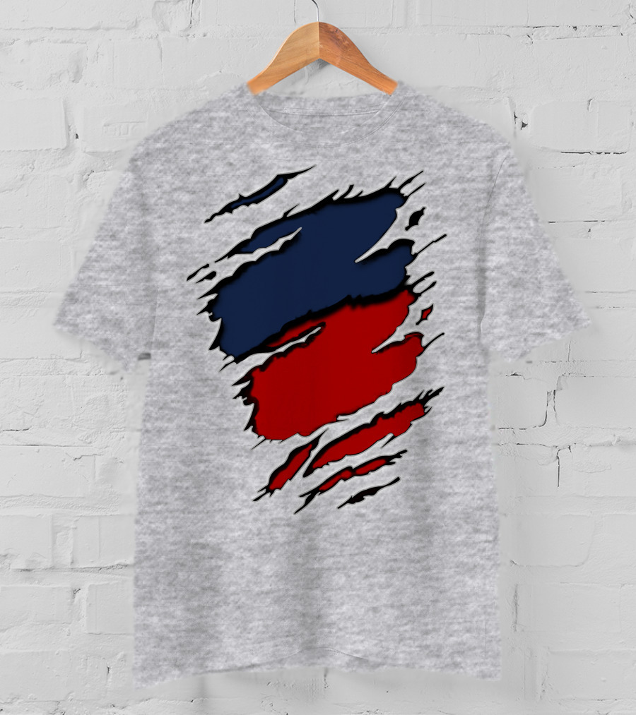 Ers Yan Blue And Red Claw Marks T-Shirt