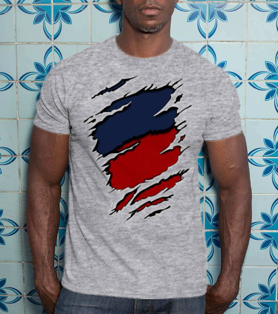 Ers Yan Blue And Red Claw Marks T-Shirt