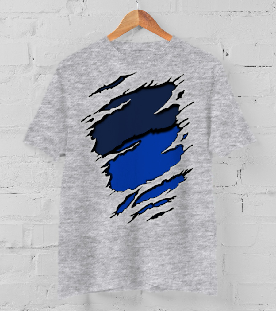Broncos Yan Blue And Navy Claw Mark T-Shirt