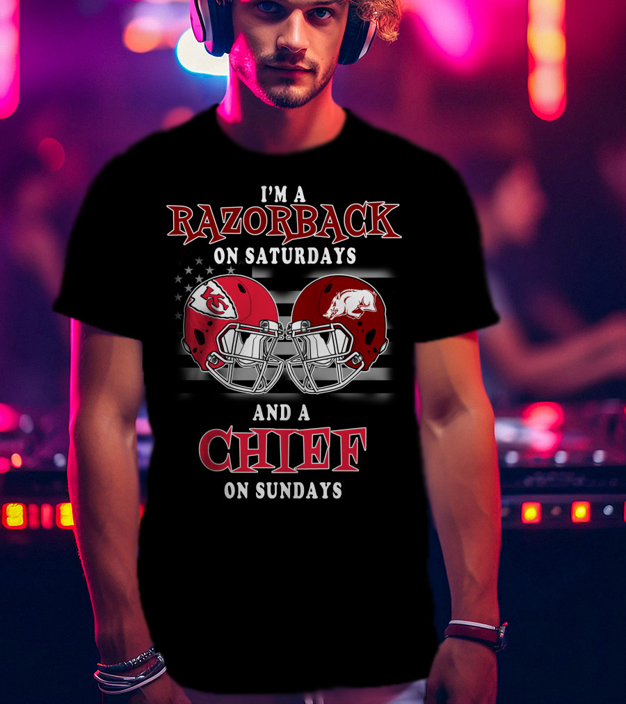 I'm A Razorback On Saturdays And A Chief On Sundays T-Shirt