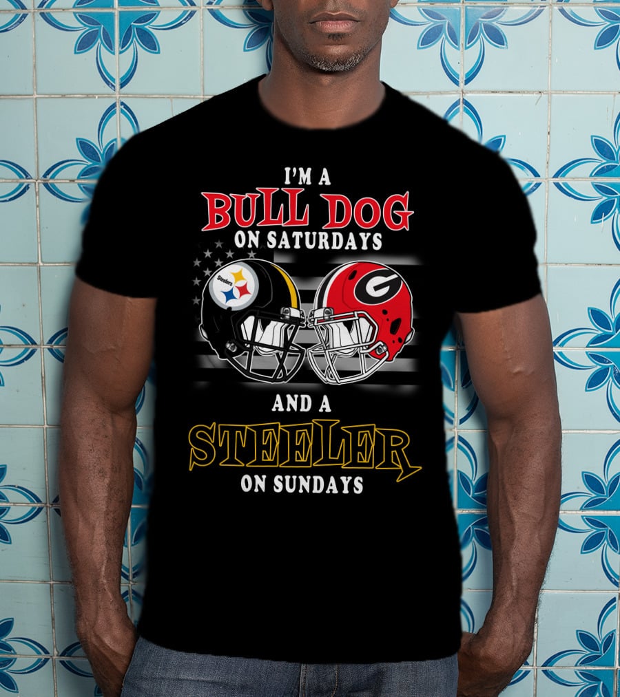 I'm A Bull Dog On Saturdays And A Steeler On Sundays T-Shirt