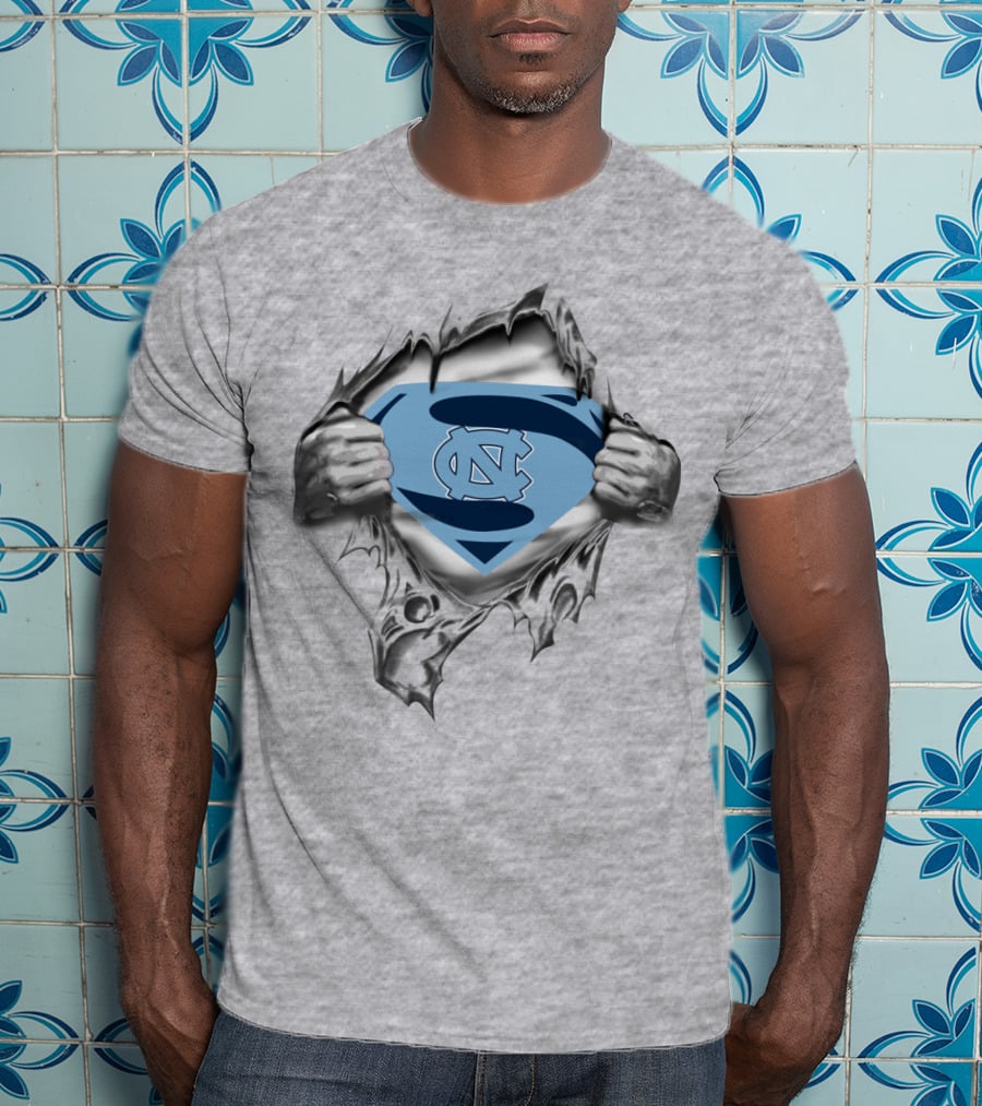 UNC Tar Heels Superman Logo Breakthrough T-Shirt