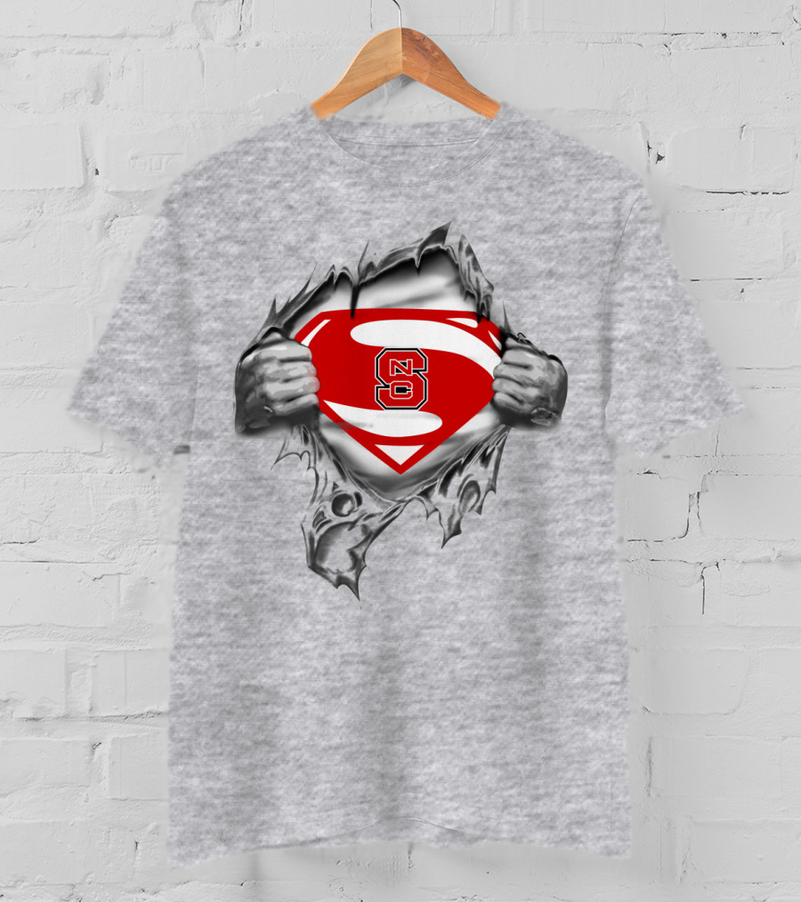 NC State Wolfpack Superman Logo Rip T-Shirt