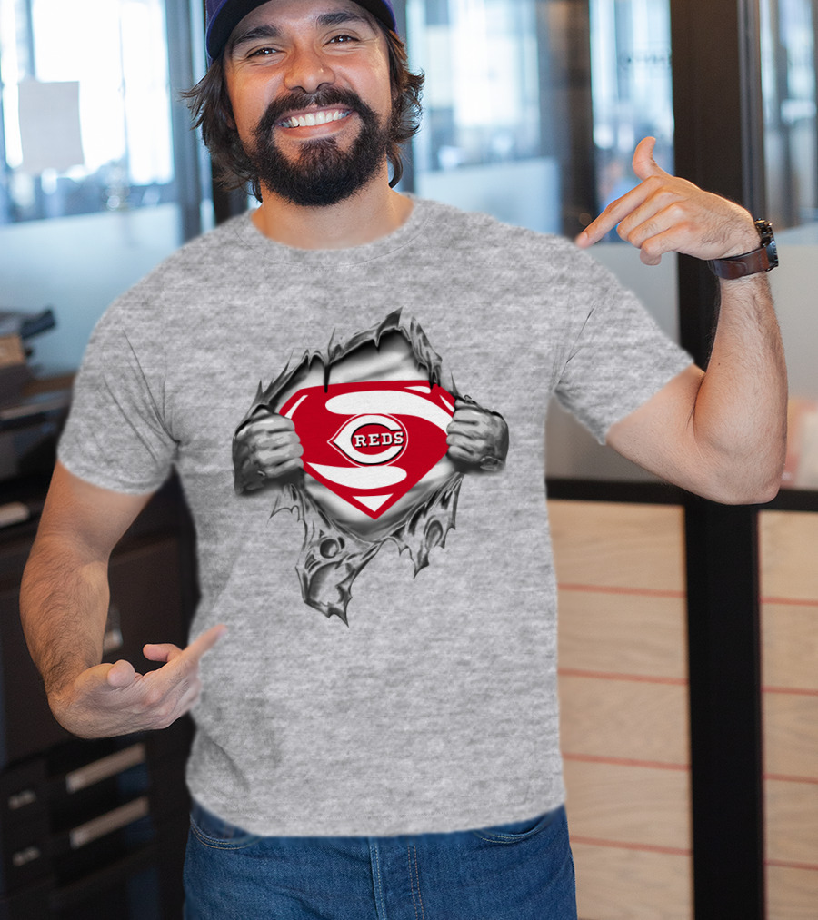 Cincinnati Reds Superhero Emblem T-Shirt