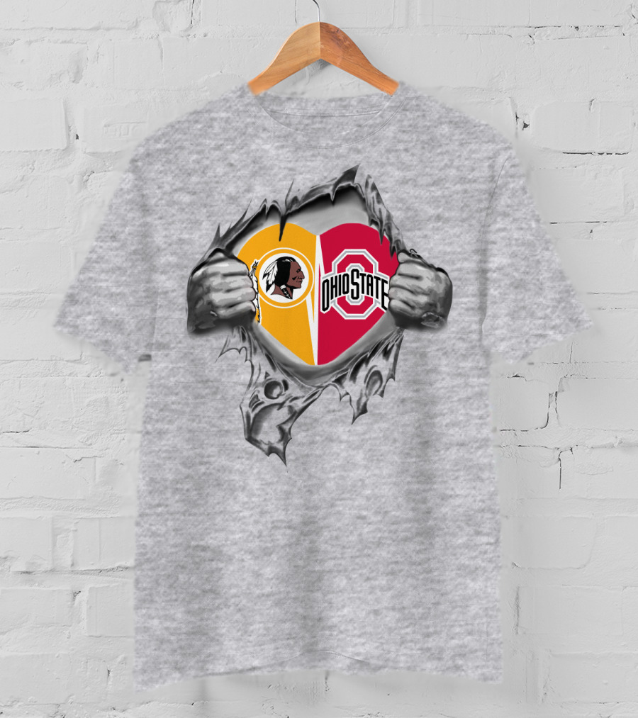 Redskins Ohio State Heart Logo Tear T-Shirt