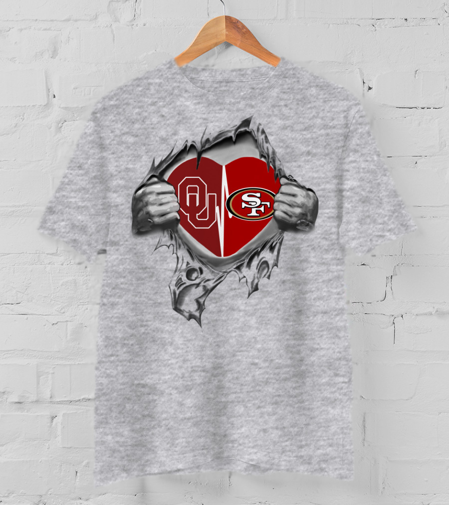 49Ers Sooners Heart OU SF T-Shirt