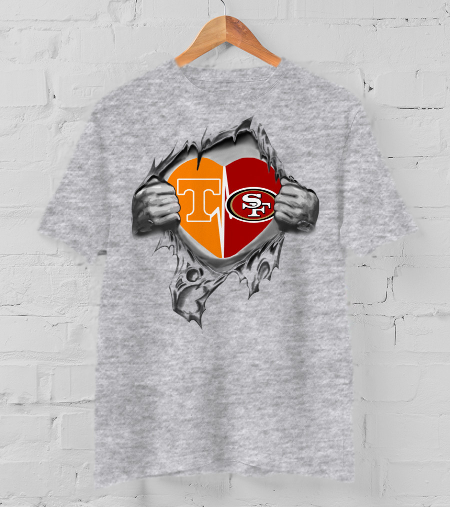 49Ers Tennessee Volunteers Heart T-Shirt