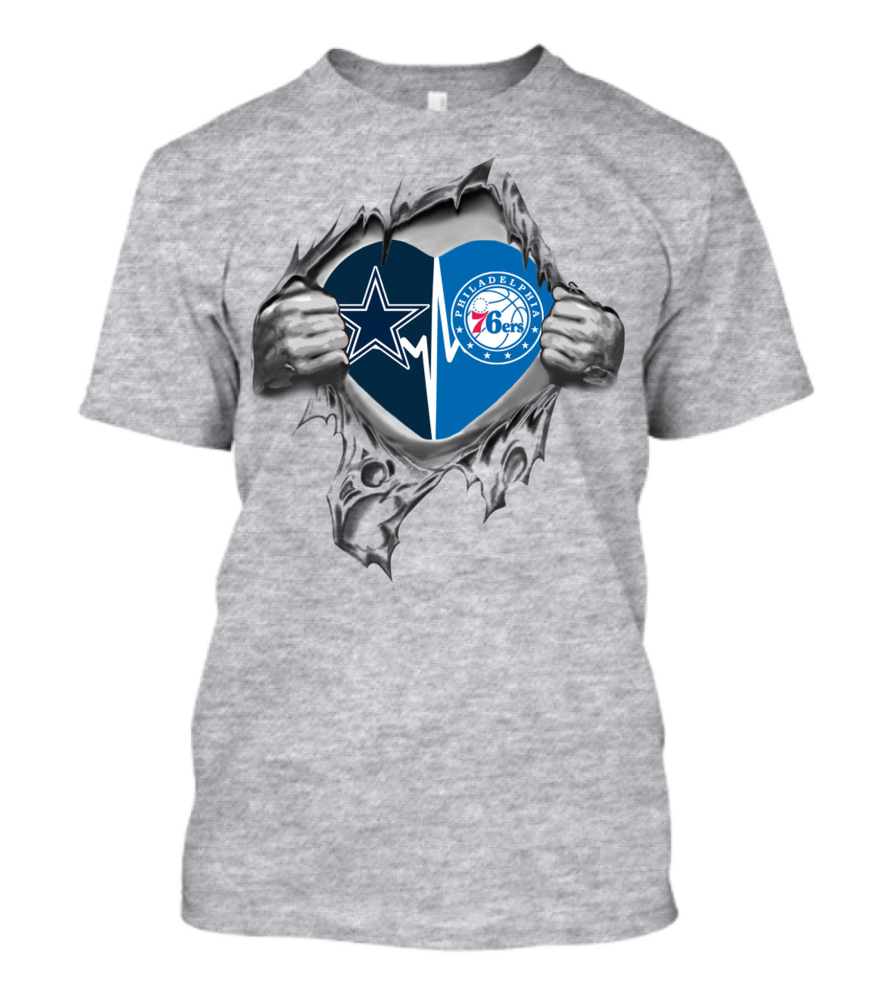 Cowboys Philadelphia 76Ers Heart T-Shirt