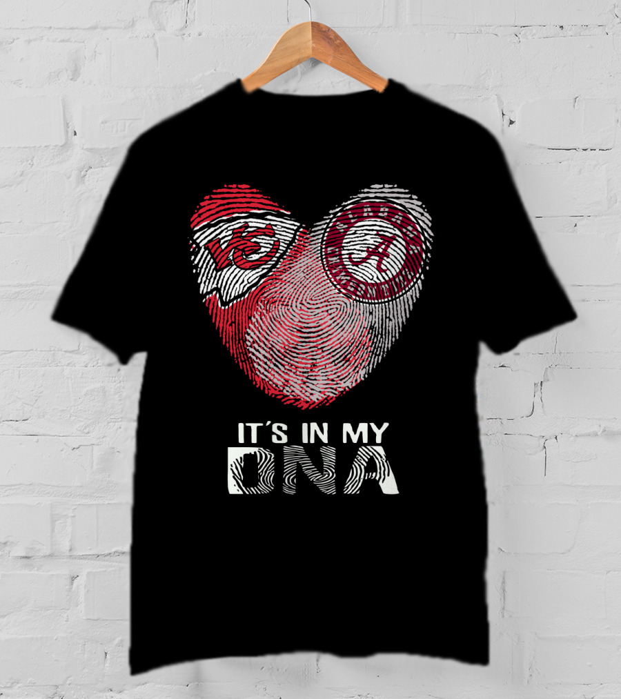 Chiefs Alabama It's In My Dna Fingerprint Heart T-Shirt