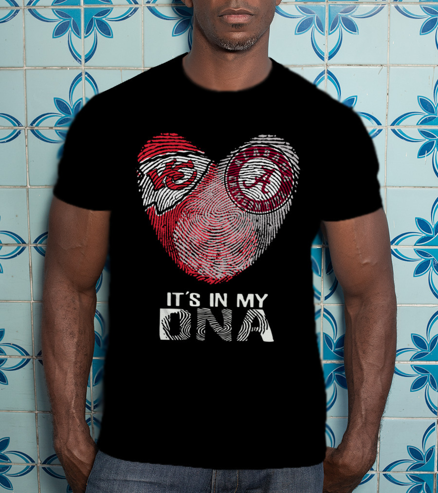Chiefs Alabama It's In My Dna Fingerprint Heart T-Shirt