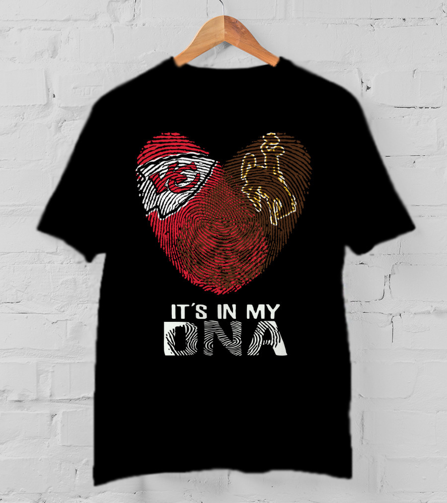 Chiefs KC Logo Wyoming Cowboys Fingerprint It’s In My DNA T-Shirt