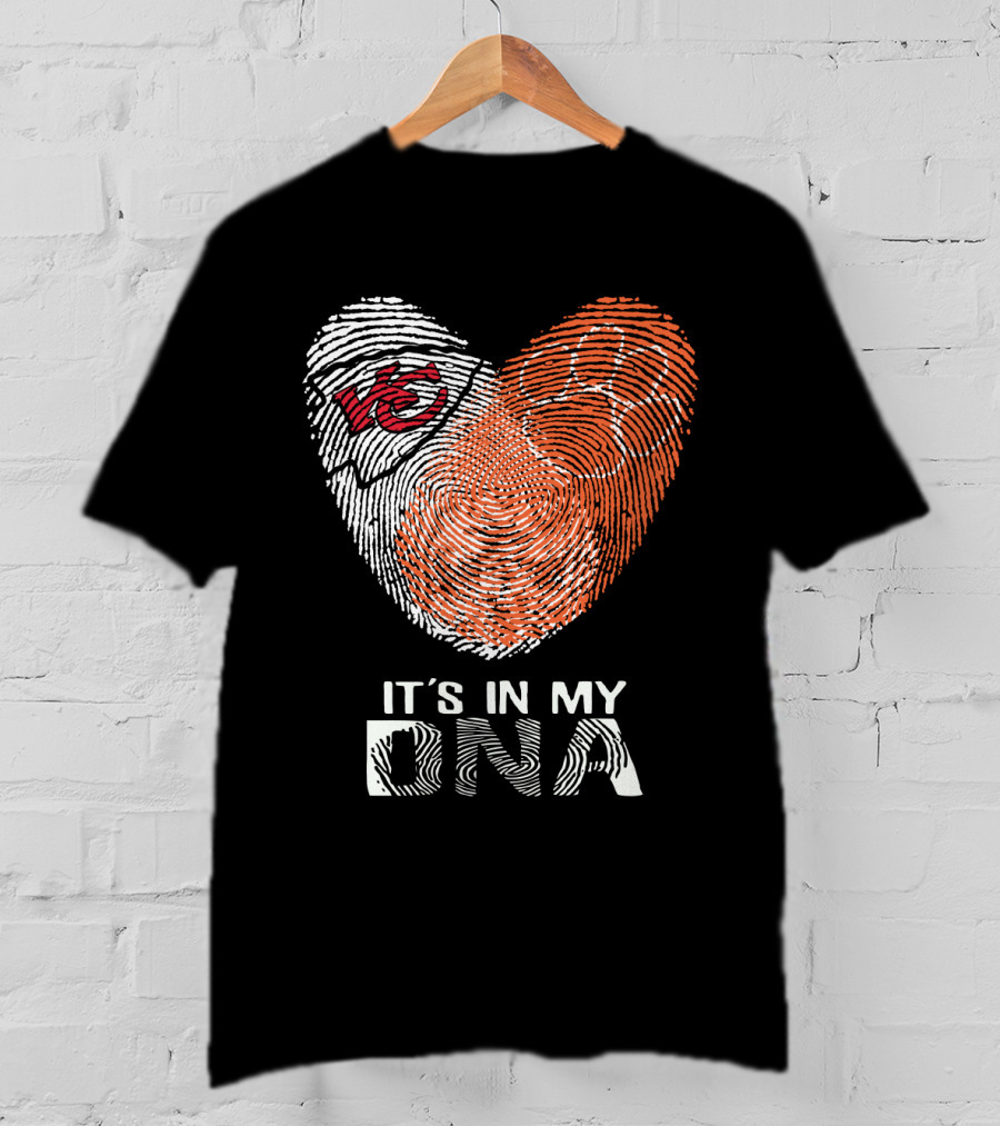 Chiefs Clemson Tigers It's In My DNA Fingerprint Heart T-Shirt