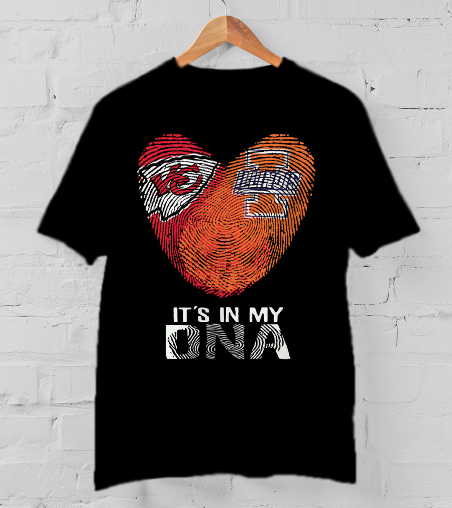 Chiefs Illinois It's In My DNA Fingerprint Kansas City Football T-Shirt